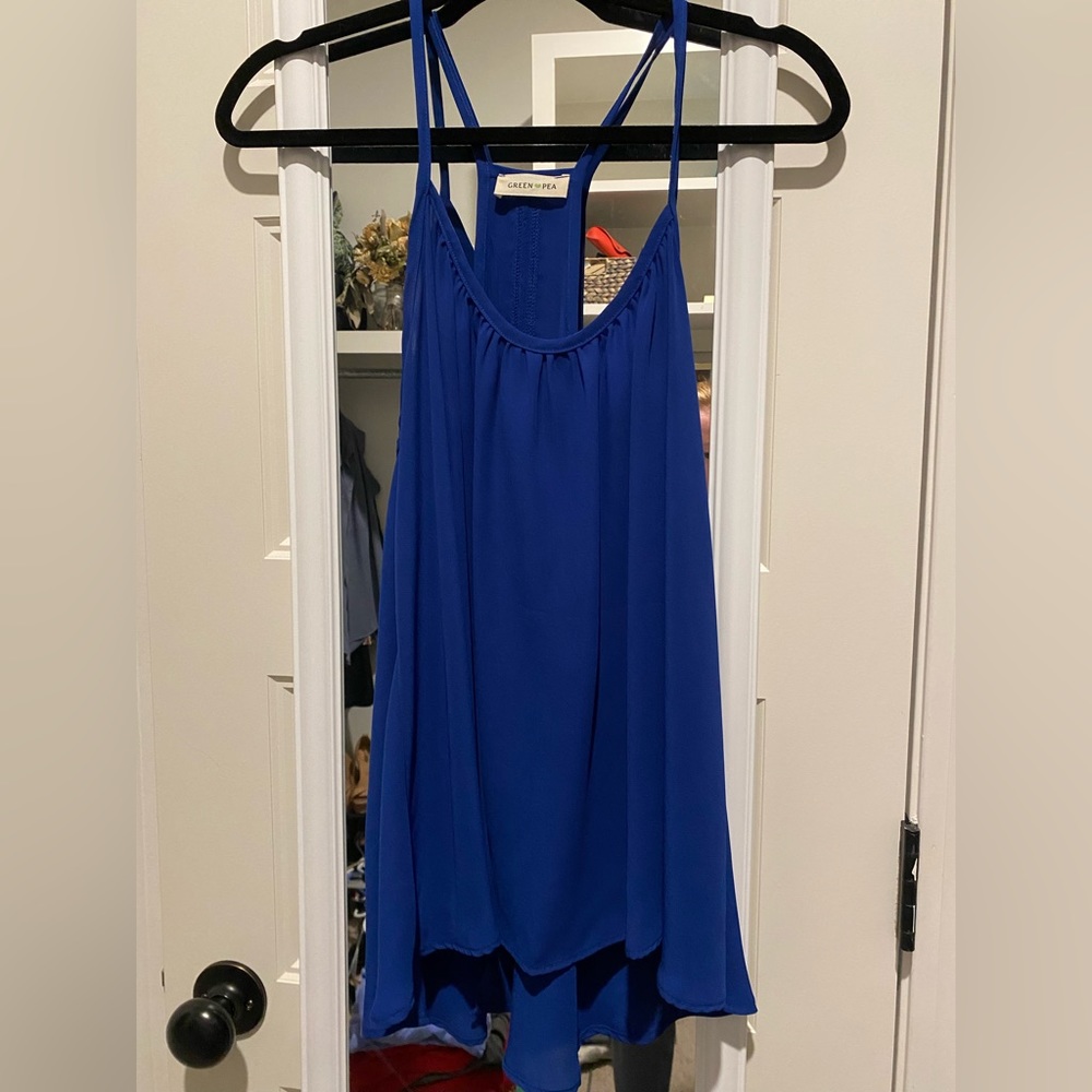 Royal blue spaghetti strap blouse